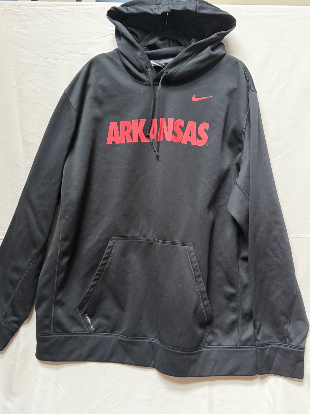 Nike Black Zip-Up Hoodie with Red Arkansas Logo Size 2XL